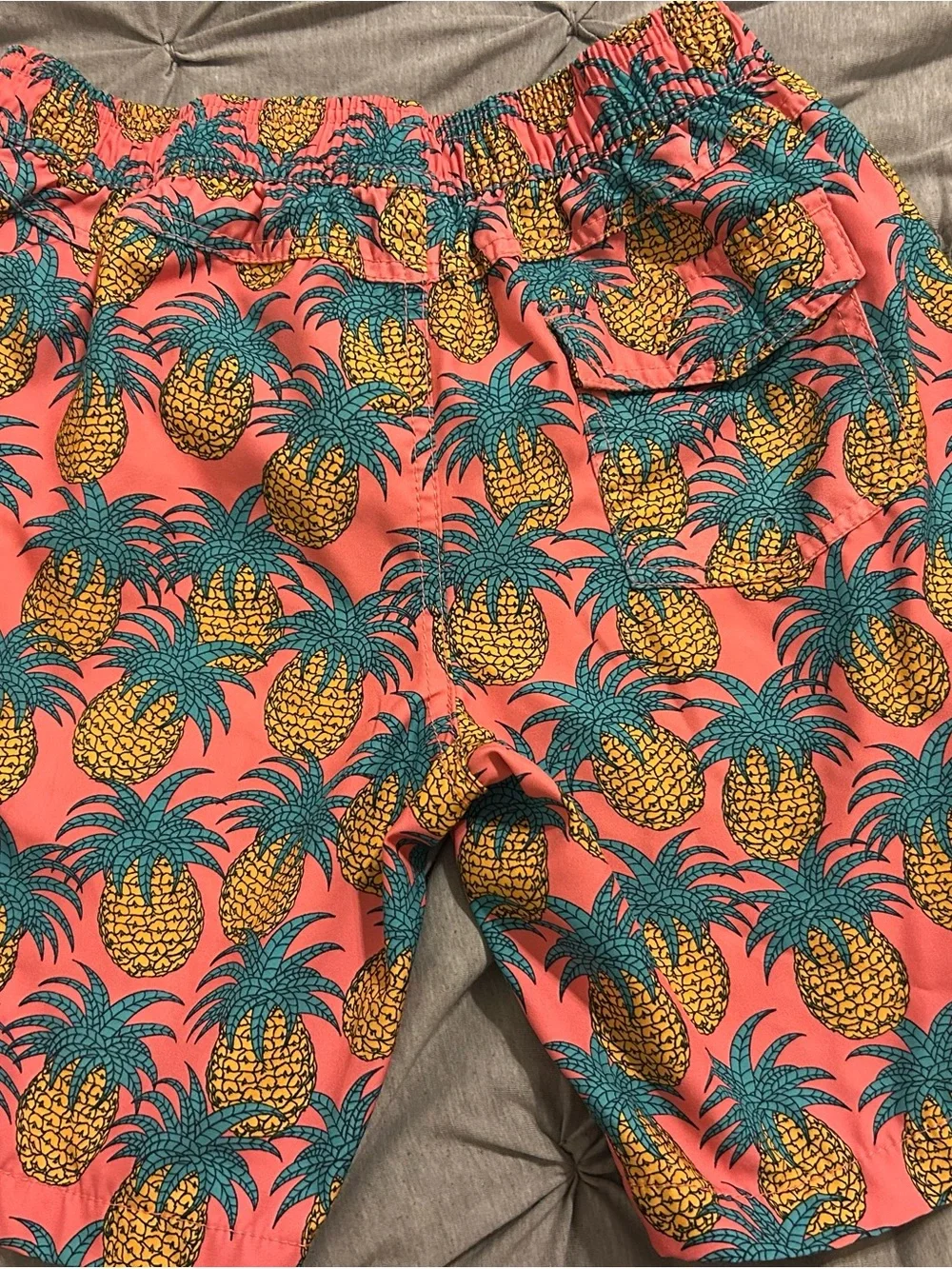 Sovereign Code Pink Swim Trunks with Yellow Pineapple Print